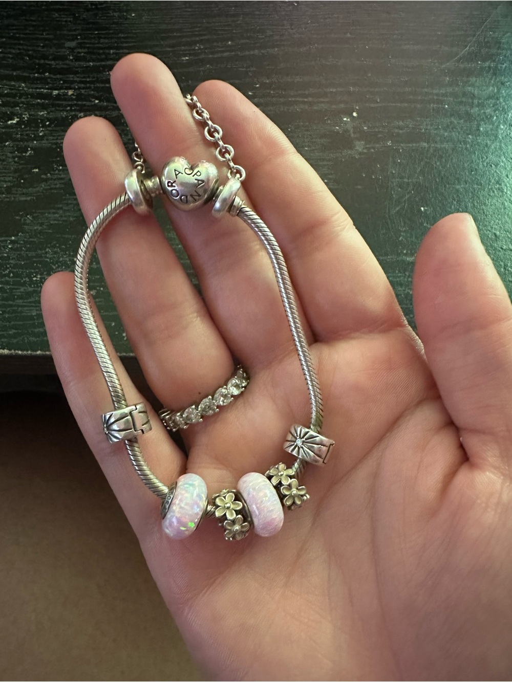 Pandora Moments Heart & Snake Chain Bracelet Charm Bracelet - Picture 6 of 10